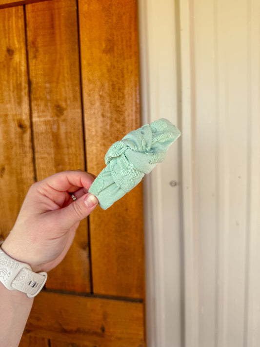 Sage Towel Daisy Topknot