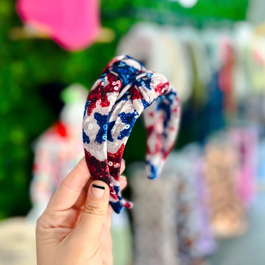 Faux Sequin Stars Topknot