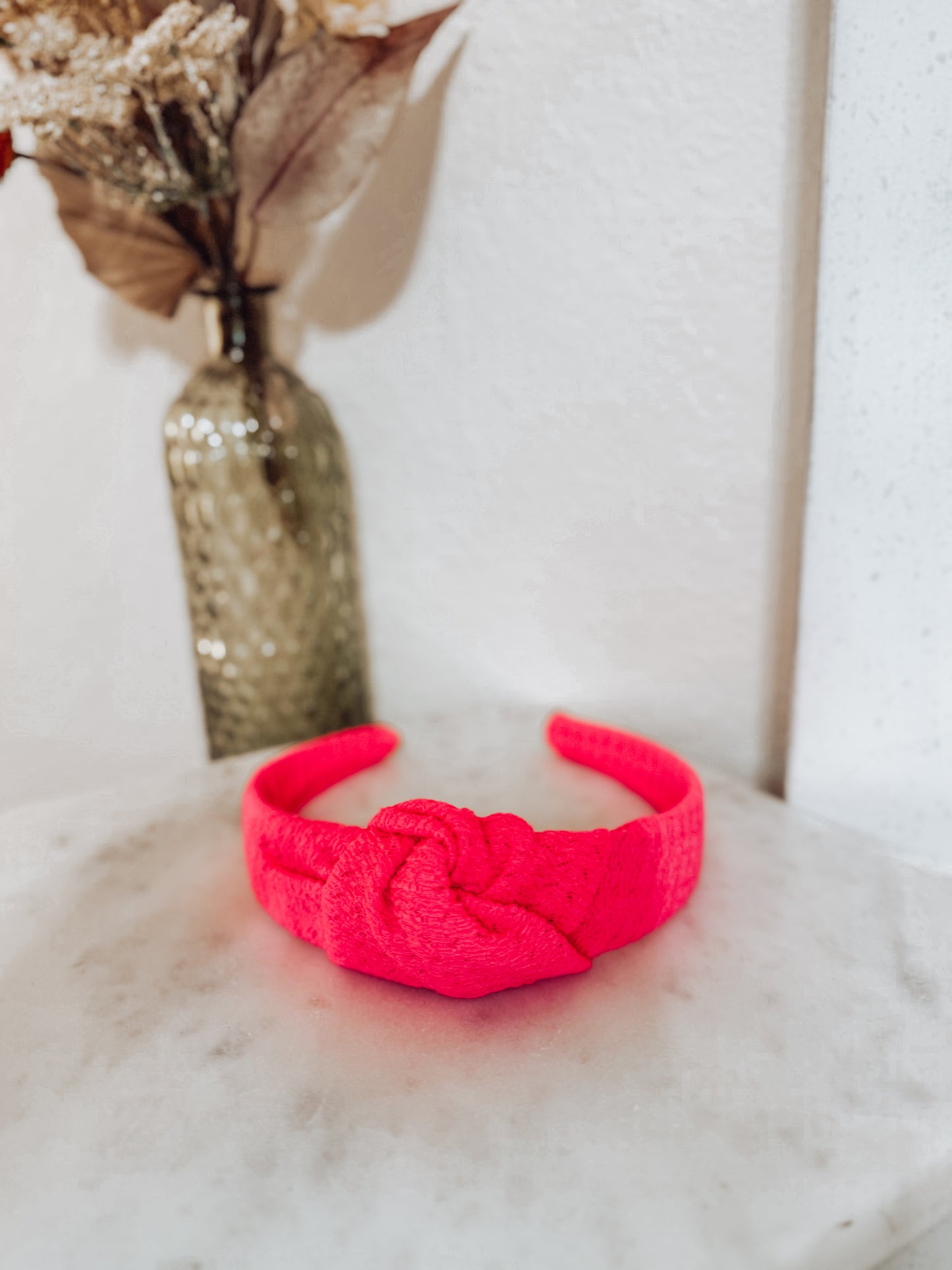 Neon Pink Knit Top Knot