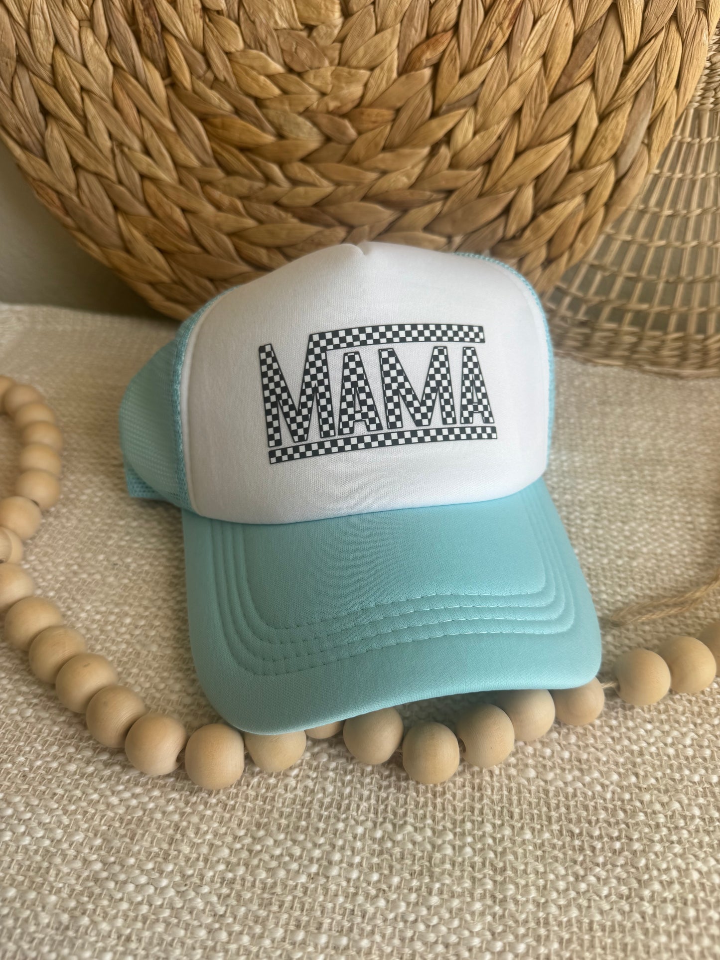 Checkered Mama (Teal)